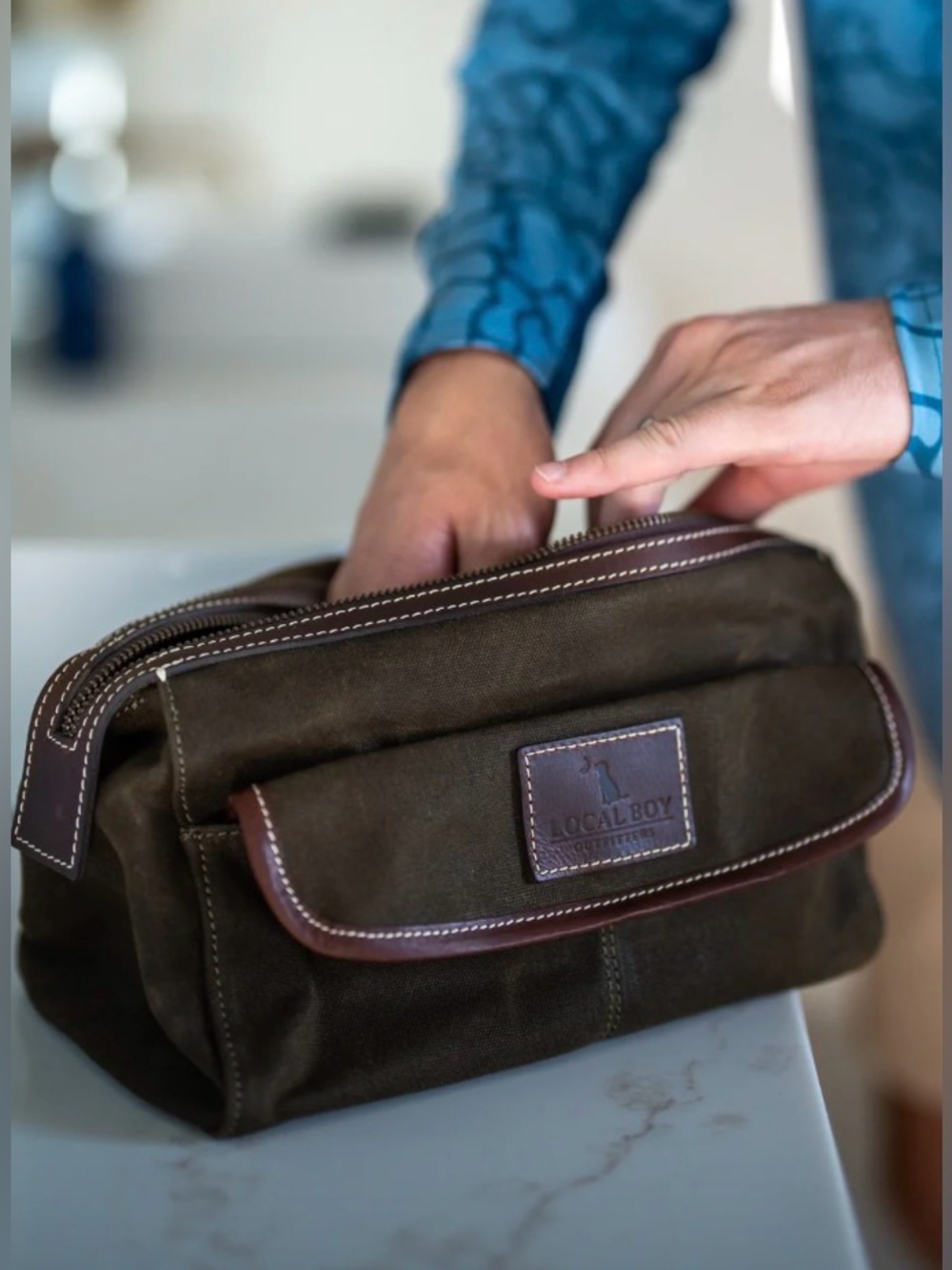 Local Boy Leather Toiletry Bag